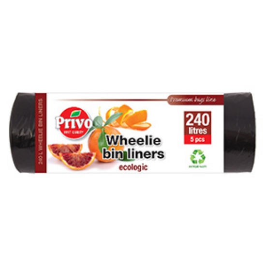 Picture of Case PRIVO Wheelie BinLiners 240lt (5pk x10) x3